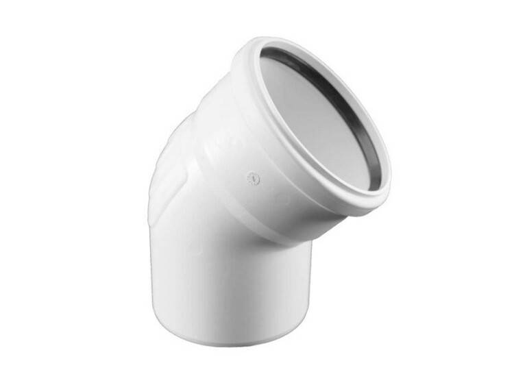 Отвод REHAU RAUPIANO Plus 45° 125 мм полипропилен 11234941001