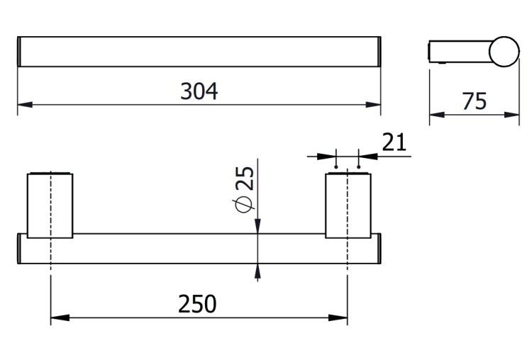 Поручень Kludi VELA C прямой 304x75x25 мм бронза брашированная 31981N1