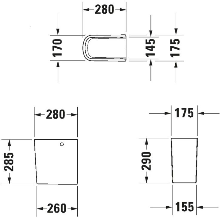 Полупьедестал Duravit D-Neo 175x280x290 мм белый 0858430000
