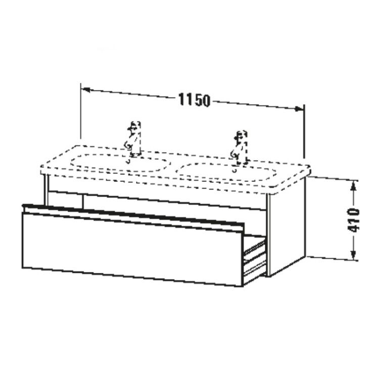 Тумба под раковину Duravit Ketho 1000x455x410 мм подвесная бетонно-серый матовый KT666901818