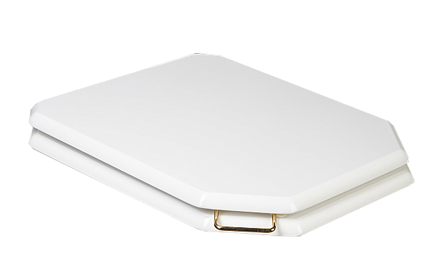 Сиденье для унитаза Boheme Vogue белое петли бронза 947-BR