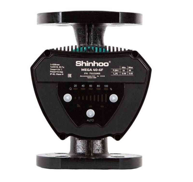 Насос циркуляционный энергосберегающий Shinhoo MEGA 32-8 с гайками 71121003