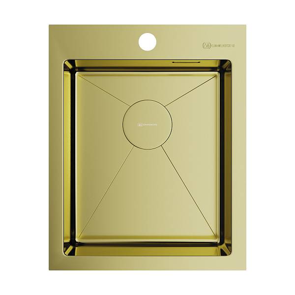 Кухонная мойка Omoikiri Akisame 41-LG нержавеющая сталь 41x51 см светлое золото 4973080