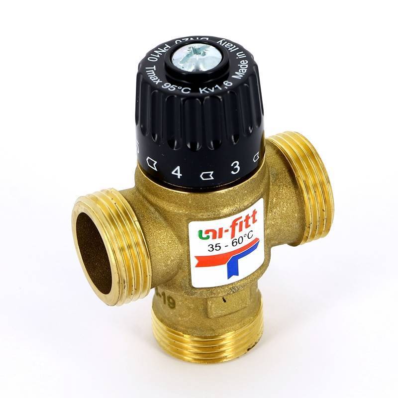 Клапан термосмесительный Uni-Fitt 1 35-60°C боковое смешение 351G3140