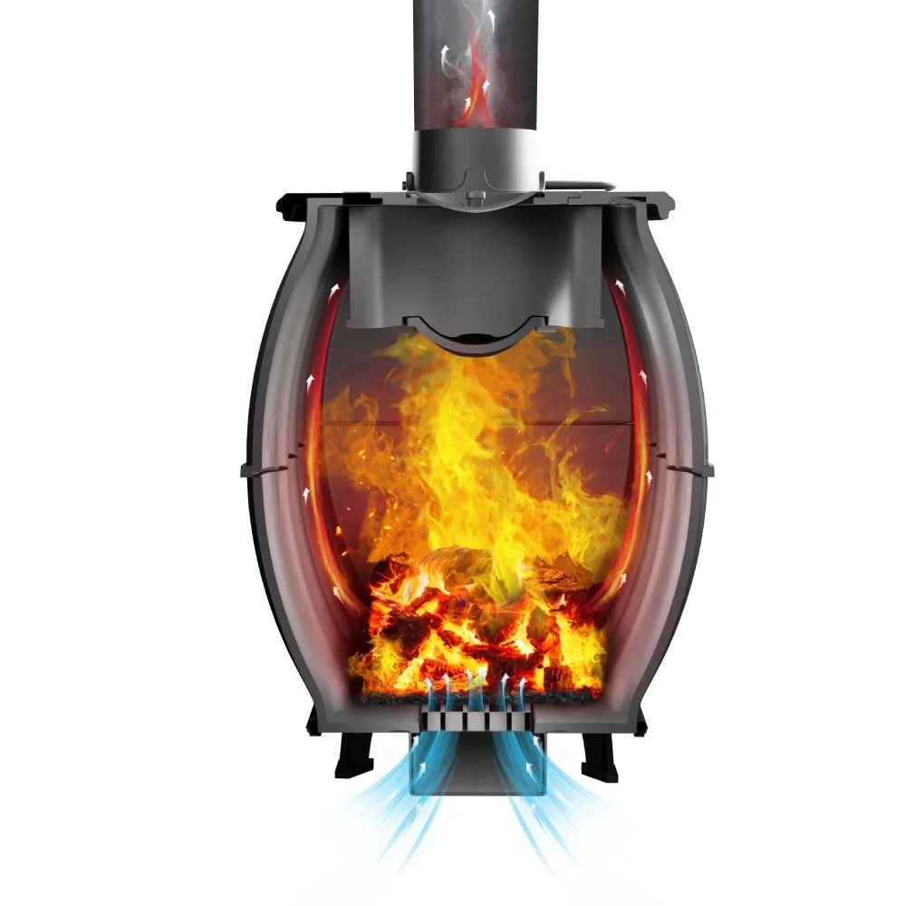 Печь-камин отопительно-варочная Бахта чугунная Аp0008