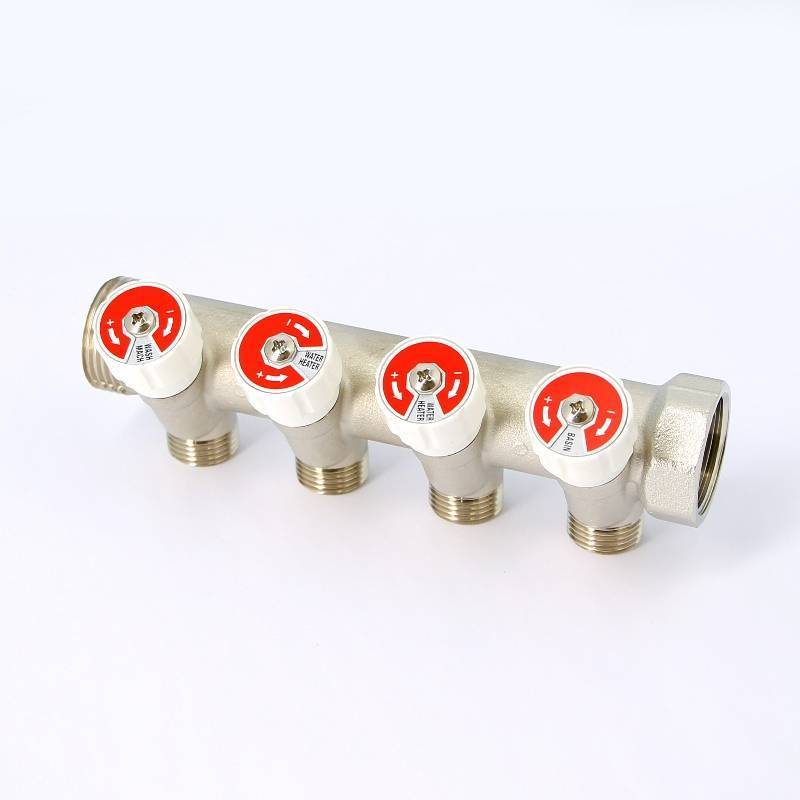 Коллектор никелированный Uni-Fitt 1 НВ 4 выхода 1/2 Н 40 мм 404N4240