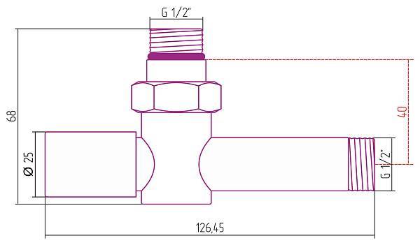 Вентиль запорный Стилье круглый G 1/2 Н x G 1/2 НР 01000-1212