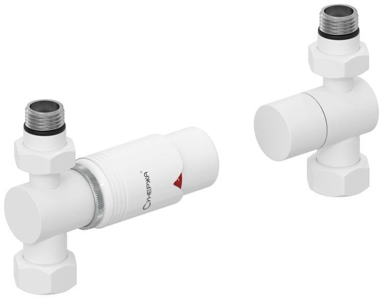 Терморегулятор автоматический Сунержа прямой G 1/2 x G 3/4 белый матовый 3014206202