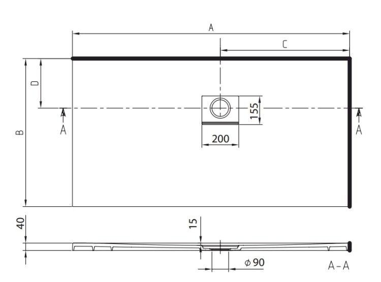 Душевой поддон Villeroy & Boch Squaro Infinity 1600x1000x40 мм цвет Stone White UDQ1610SQI2RVRW
