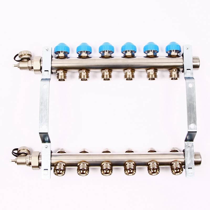 Коллекторная группа Uni-Fitt 1 x 3/4 6 выходов с балансировочными и термостатическими вентилями 456W4306