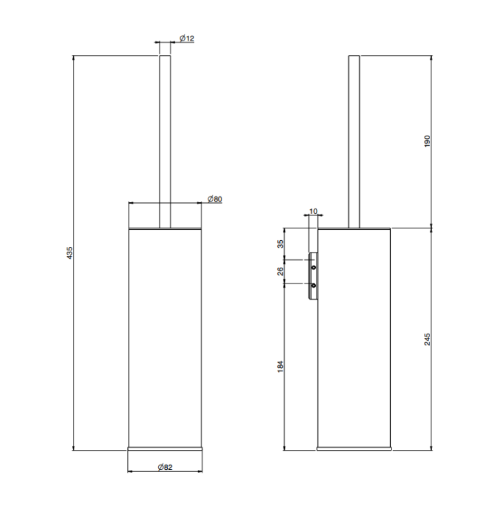 Ершик настенный Fima Carlo Frattini Spillo Steel 82x82x435 мм нержавеющая сталь F60961INOX
