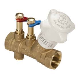 Балансировочный клапан Giacomini R206B DN 32 1 1/4 ВВ PN 25 со штуцерами и сливом R206BY006