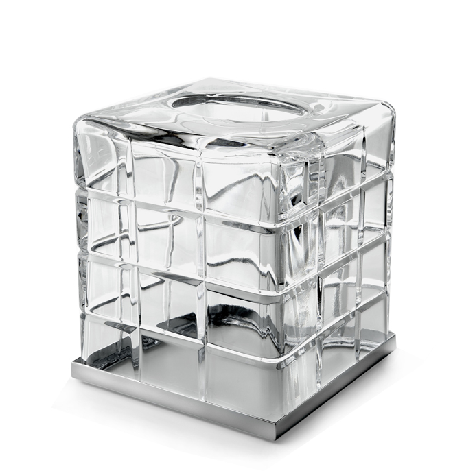 Контейнер для бумажных салфеток настольный 3SC Palace 130х130х150 мм никель сатинированный черный матовый PA71ACRCFSM