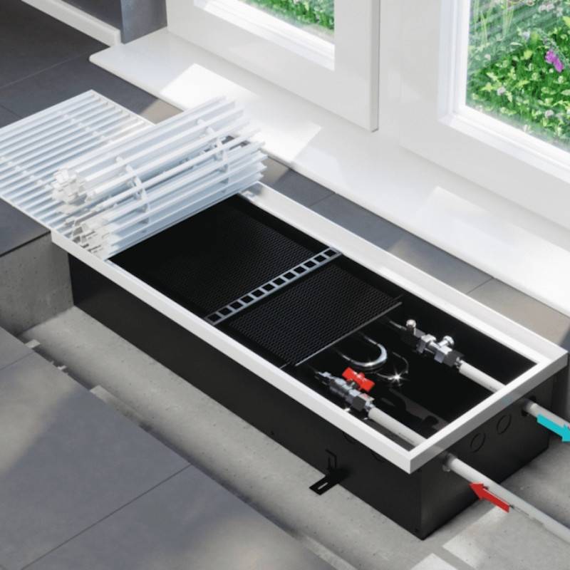 Внутрипольный конвектор Vitron ВК 150x300x2000 мм 8-трубный ВК.150.300.2000.8ТП