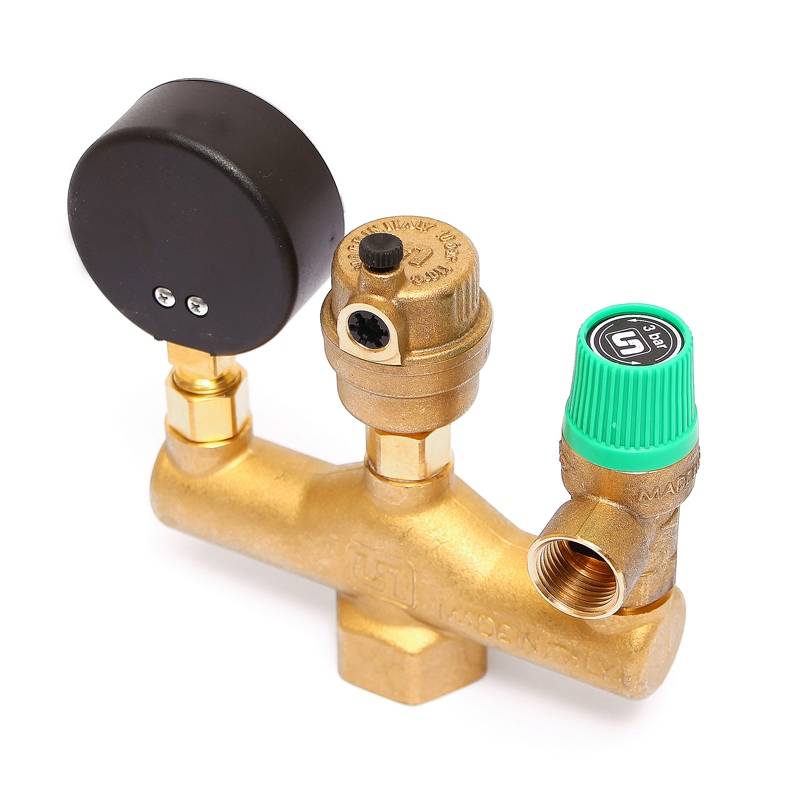 Группа безопасности котла Uni-Fitt до 50 кВт 1 3 бар латунь 252G4530