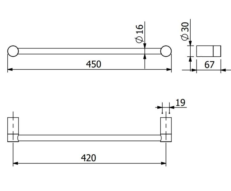 Полотенцедержатель Kludi VELA R 450 мм белый матовый 5898053