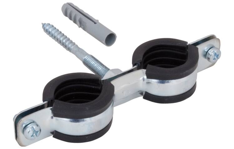 Хомут двойной Walraven BIS Cobra M8 32-36 мм с EPDM винт-шуруп M8x80 мм дюбель 0802136