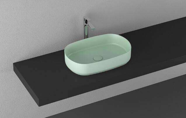 Раковина накладная ISVEA Infinity 550х360х120 мм мятно-зеленая 10NF65055SV2T