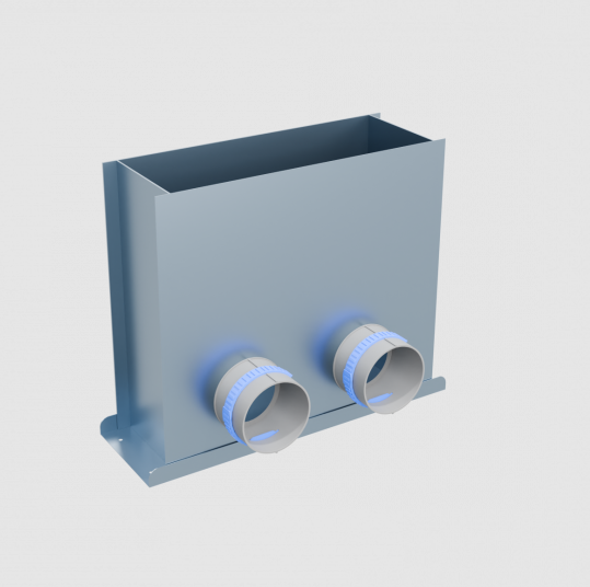 Пленум напольный Flexag 400x100 мм на 2 выхода 90 мм FL-PFP-400x100/90x2