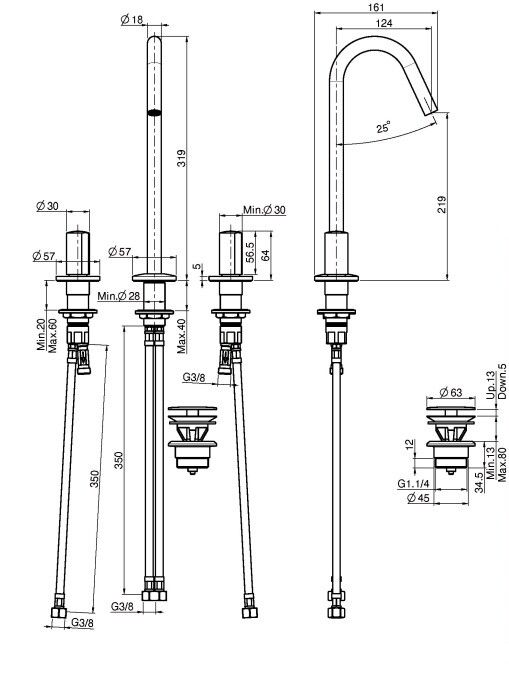 Смеситель для раковины Fima Carlo Frattini So брашированное золото F3191COS