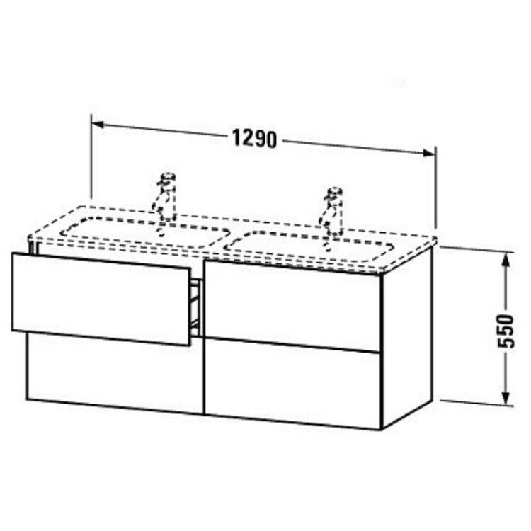 Тумба под раковину Duravit L-Cube 1290x481x550 мм подвесная белый глянцевый LC625908585