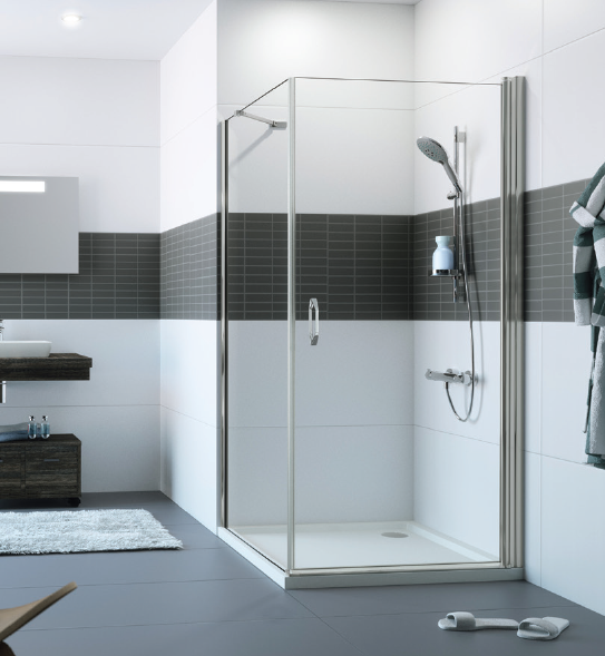 Душевая дверь HÜPPE Design 700x2000 мм маятниковая блестящее серебро прозрачное стекло 21H01M9009270007002000