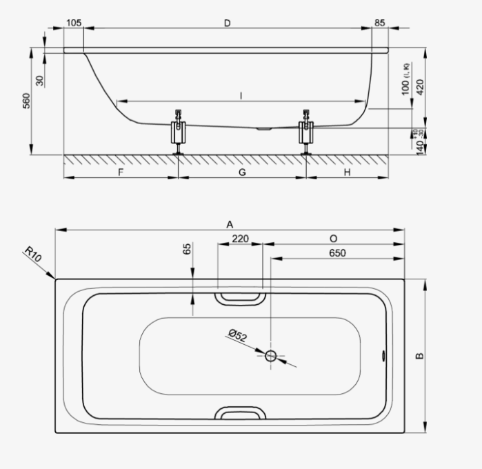 Ванна Bette BetteSelect 1700x700 мм с покрытием Antislip Sense 3411-000AS