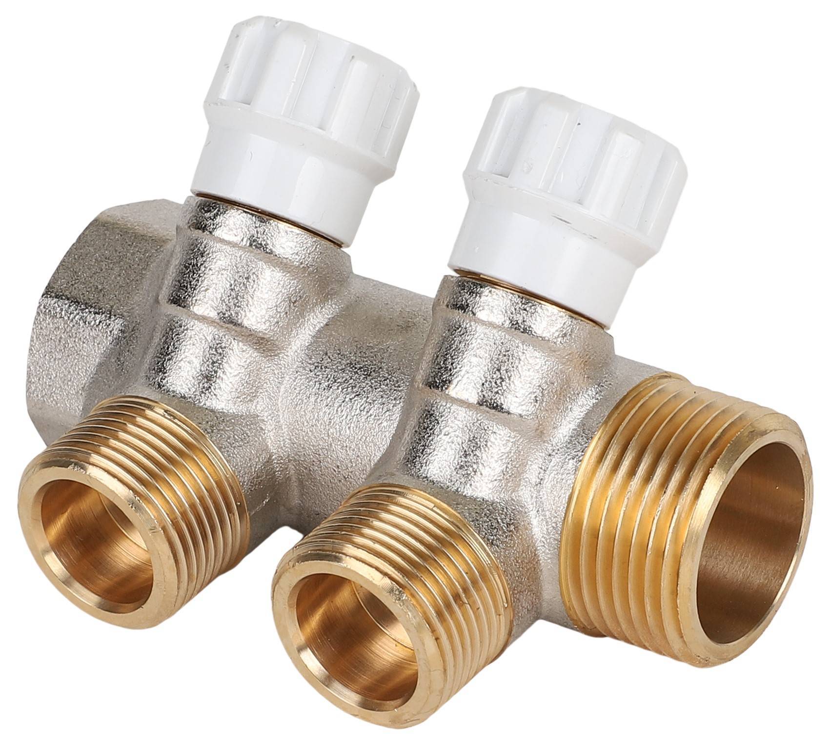 Коллектор латунный с регулирующими вентилями MVI 1x3/4 2 выхода AMM.402.0605