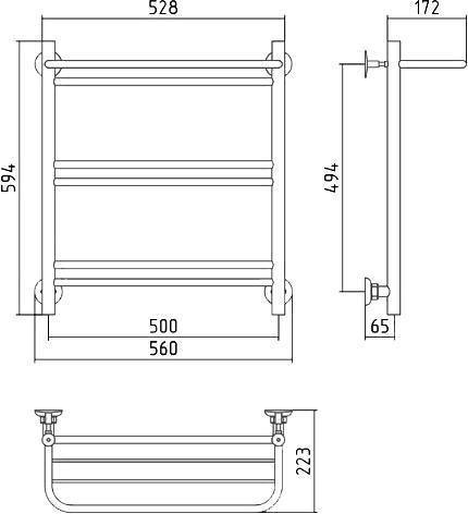 Полотенцесушитель водяной Стилье Версия-Н1 56x59.4 см без покрытия 00621-6050