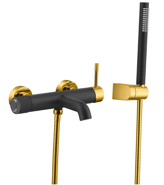 Смеситель для ванны Boheme Uno черный матовый / золото матовое 463-BG