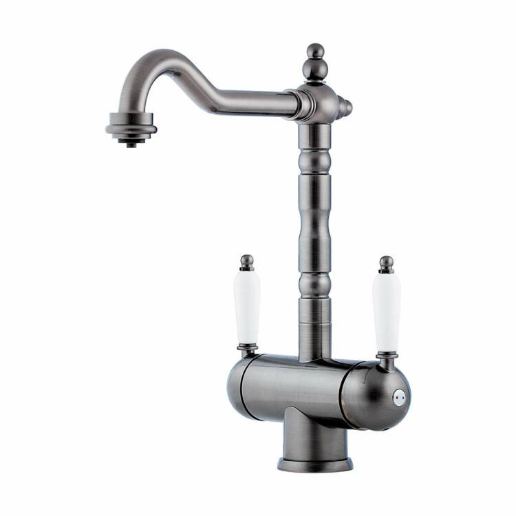 Смеситель для кухни OMOIKIRI Amagasaki однорычажный с каналом для питьевой воды античное серебро 4994045