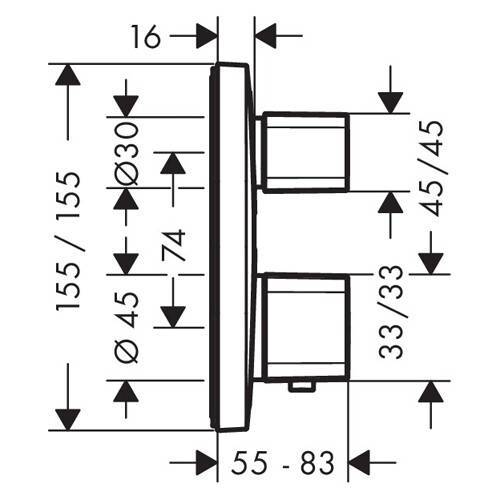 Смеситель для душа Hansgrohe Ecostat E термостатический на 2 потребителя хром 15708000
