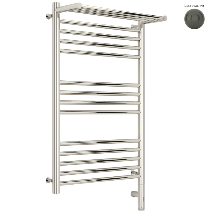 Полотенцесушитель электрический Сунержа Богема 3.0 с 1 полкой 500x800 мм МЭМ нижнее справа RAL 7022 702258078050