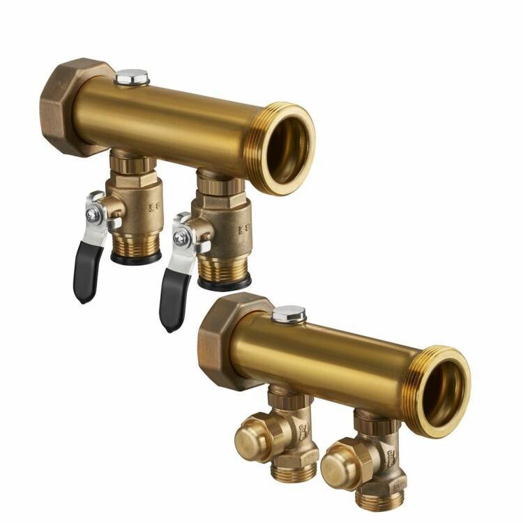 Коллектор промышленный Oventrop Multidis SFI 2 x 1 латунь 5 контуров 1414455