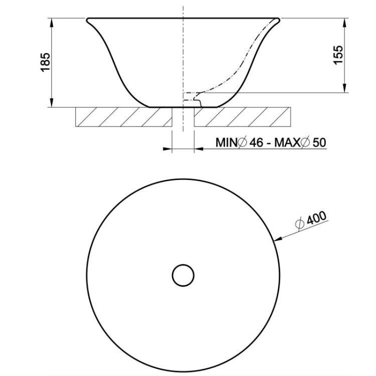 Раковина накладная Gessi 400x400x185 мм цвет черный матовый 39100532