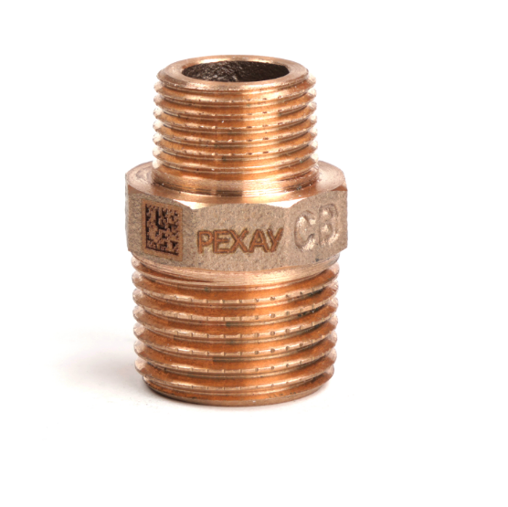 Ниппель редукционный REHAU AURLINE RX 1/2 x 3/8 НН красная бронза 241575-001