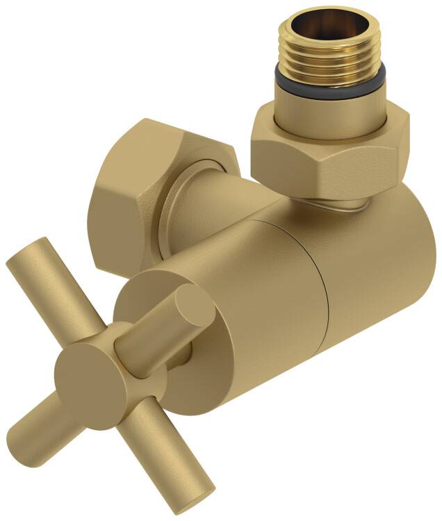 Вентиль Сунержа 3D G 1/2 НР х G 3/4 НГ правый крест золото матовое 032-1411-1234
