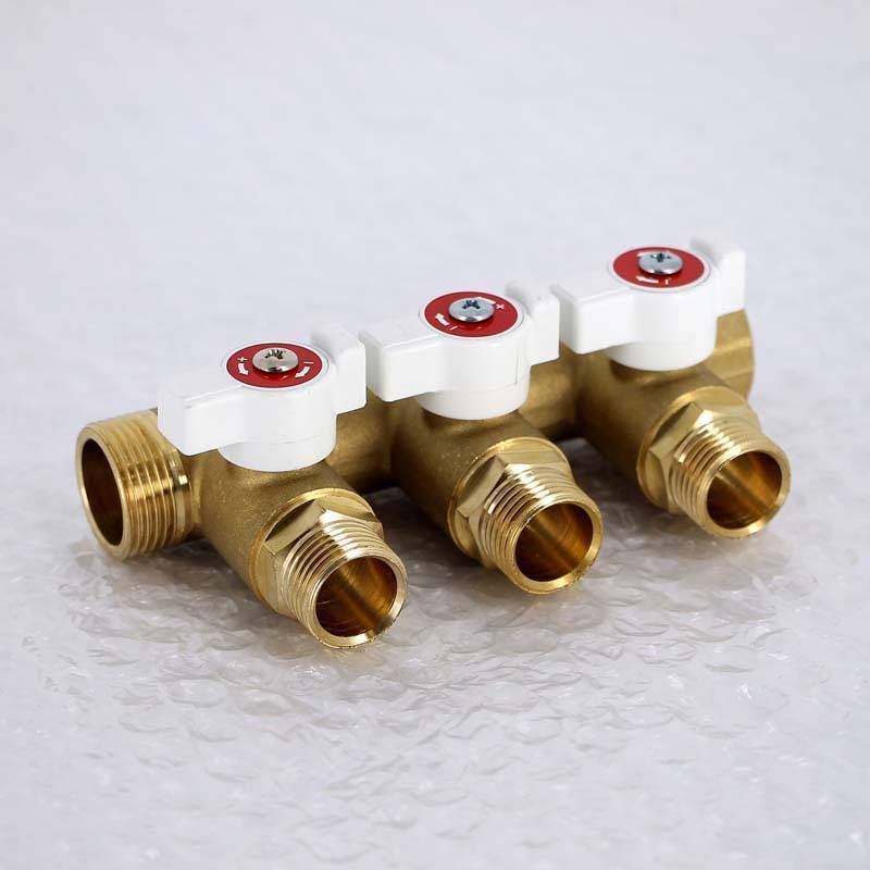 Коллектор с шаровыми кранами Uni-Fitt 3/4х1/2 3 выхода 40 мм 420G3230