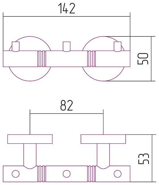 Вешалка подвесная Сунержа Каньон 142 мм 3 крючка хамелеон 04-3000-1003