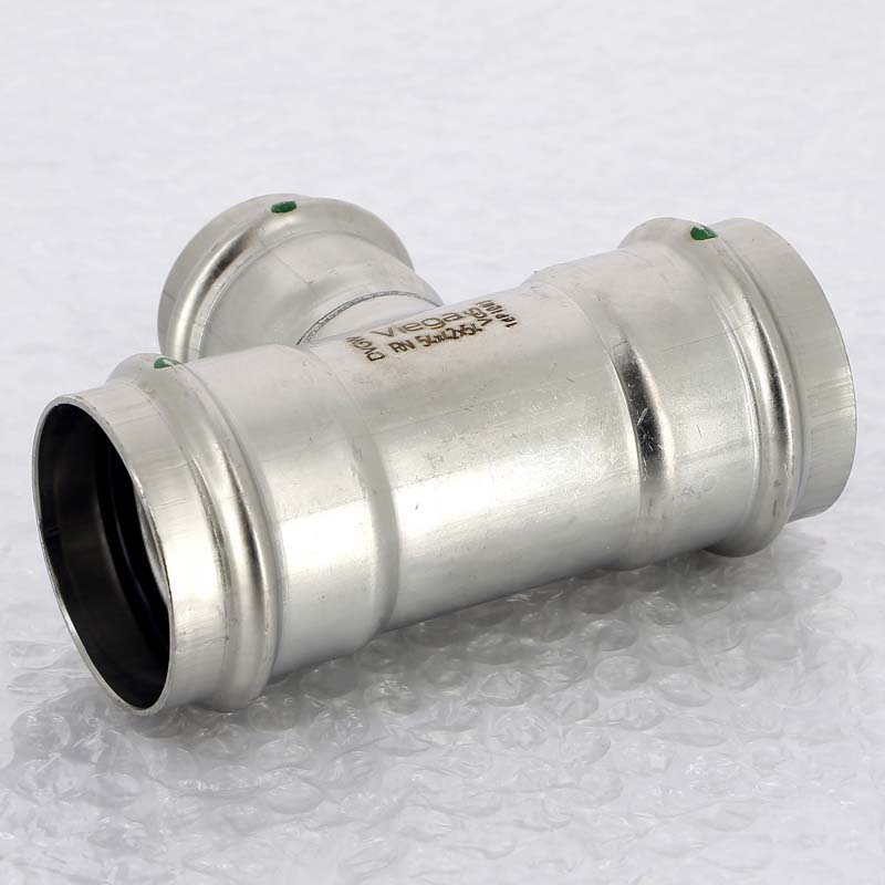 Тройник пресс нержавеющая сталь Viega Sanpress Inox 54х42х54 мм 436070