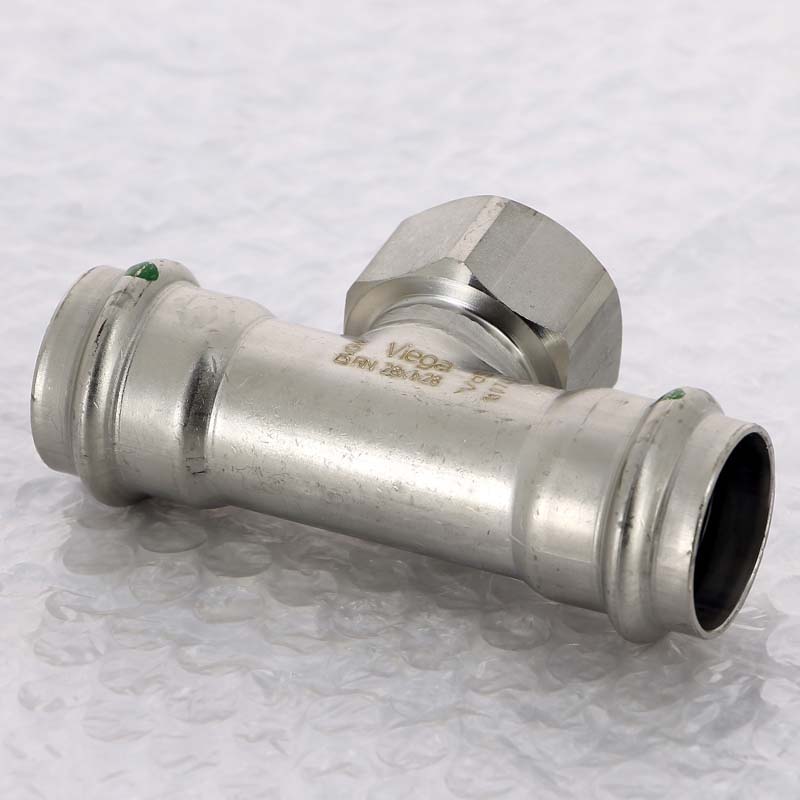 Тройник пресс Sanpress Inox Viega нержавеющая сталь 28х1х28 мм ВР 449506