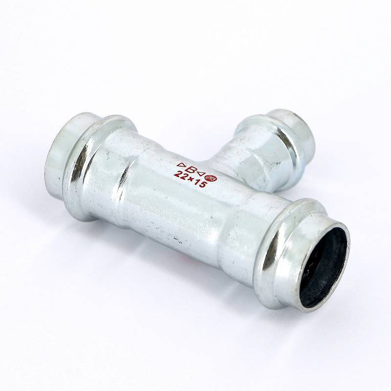 Тройник пресс IBP 22х15х22 мм оцинкованная сталь PC5130 0221522