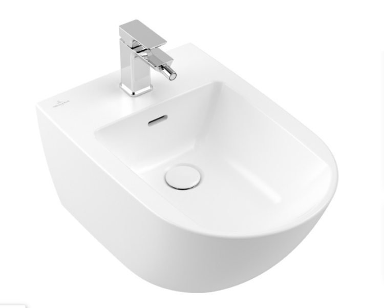 Биде подвесное Villeroy & Boch Antao 375x560 мм CeramicPlus цвет Stone White 541100RW