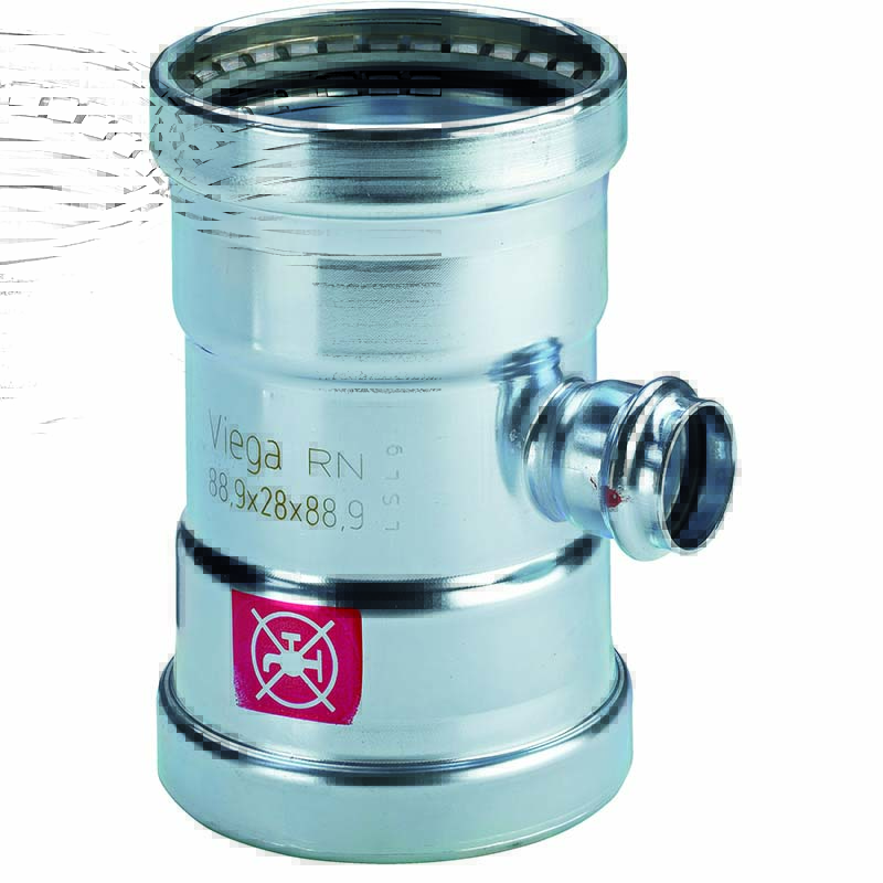 Тройник пресс Viega Prestabo 64х54х64 мм оцинкованная сталь 597870