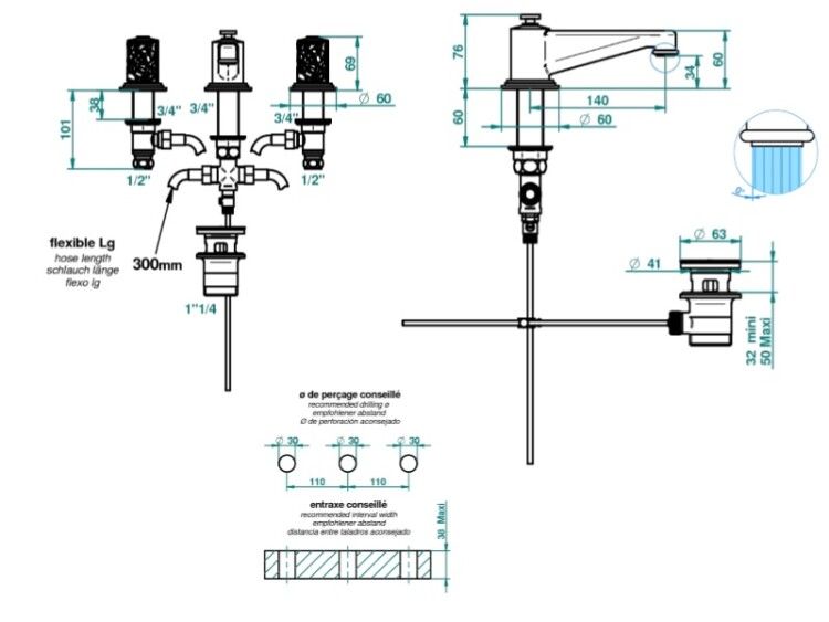 Смеситель для раковины THG Froufrou цвет золото G2NF01151