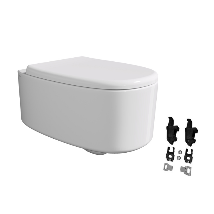 Унитаз подвесной безободковый Alice Ceramica Idilla с сиденьем микролифт 350x550x355 мм 48120101SET