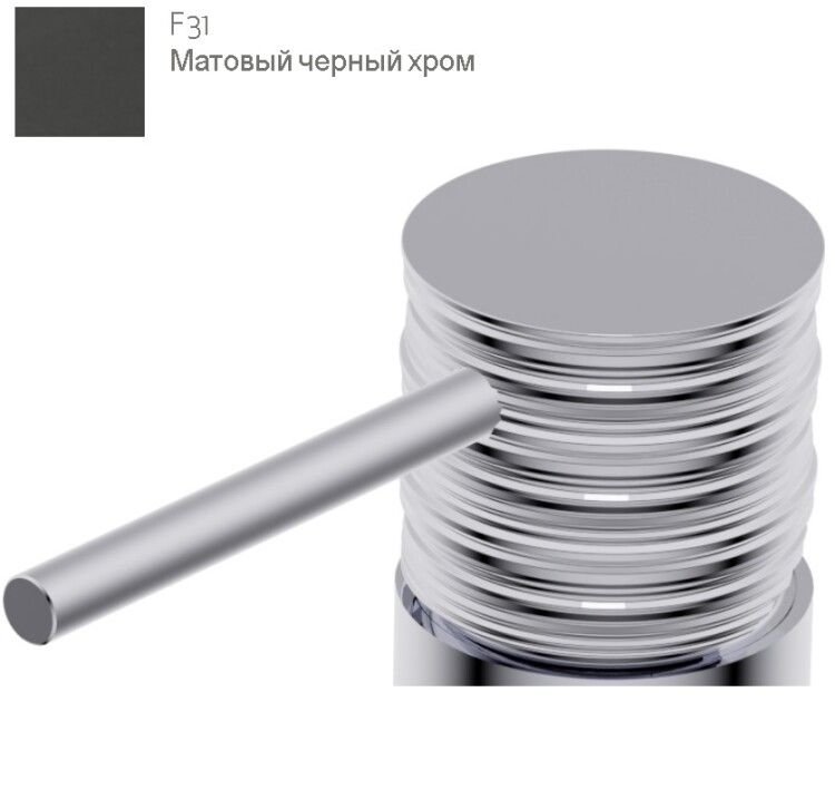 Ручка для смесителя Ritmonio Rigo Diametro35 Impronte хром чёрный матовый PR51MA103F31