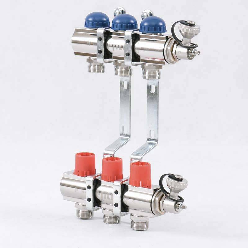 Коллекторная группа с балансировочными и термостатическими вентилями UNI-FITT 1x3/4 EK 3 выхода 441E4303