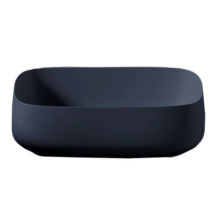 Раковина накладная Artceram Cognac Quadro 560x410x155 мм без отверстия Blue Notte COL0093600