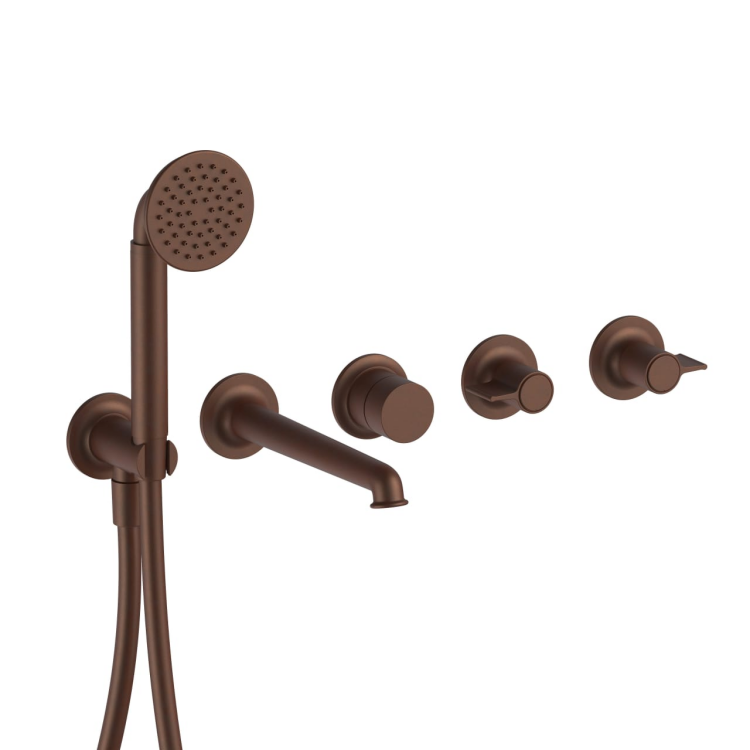 Смеситель для ванны и душа Fantini Flora настенный Mokka PVD 76S5J518B